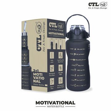 CTLH20 Motivational Unbreakable 2L Water Bottle with Time Marker & Flip-top Cap | 2L, 900Ml, 300Ml