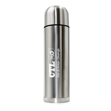 Silver Stainless Steel Double-Walled Insulated Water Bottle/Flask For Daily Use