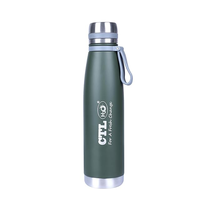 CTLH20 Slim Water Bottle| 1L Stainless Steel Bottle for School Children Office Home Fridge & Gym| Leakproof & Rustproof Design