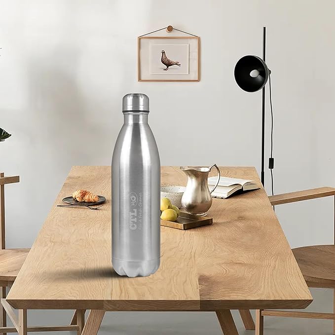 CTLH20 Pure Stainless Steel Water Bottle –750ML | Leakproof, Durable & Eco-FriendlySteel Drinking Water Botle Classic Water Bottle Spill Proof Fridge Bottle For School College Office Set of -1PCS